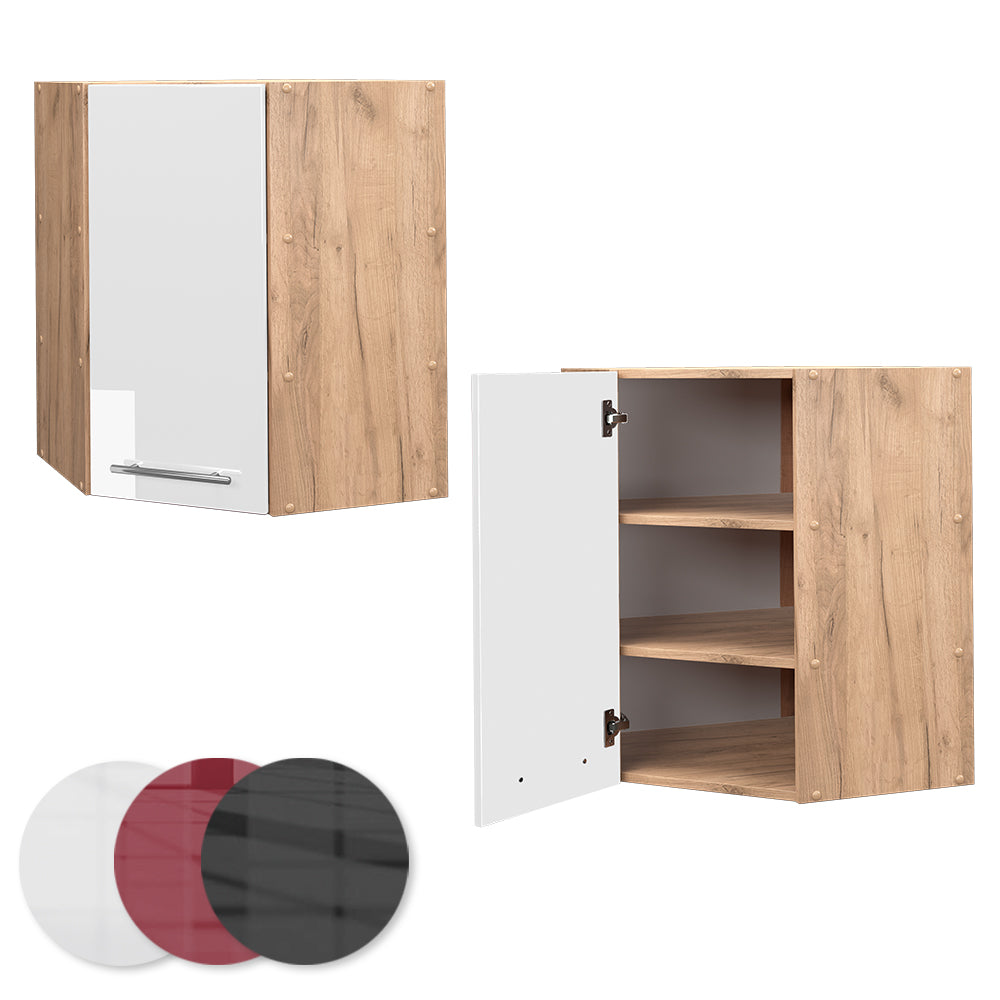 Vicco Mobile angolare da cucina Bianco lucido 57 cm