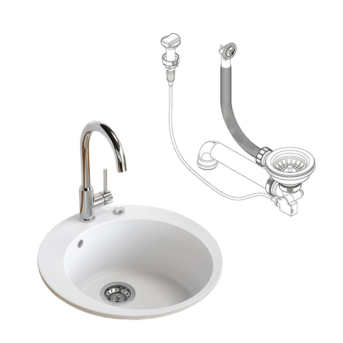 Bergström Lavello Bianco 50.5 x 50.5 cm Rotondo