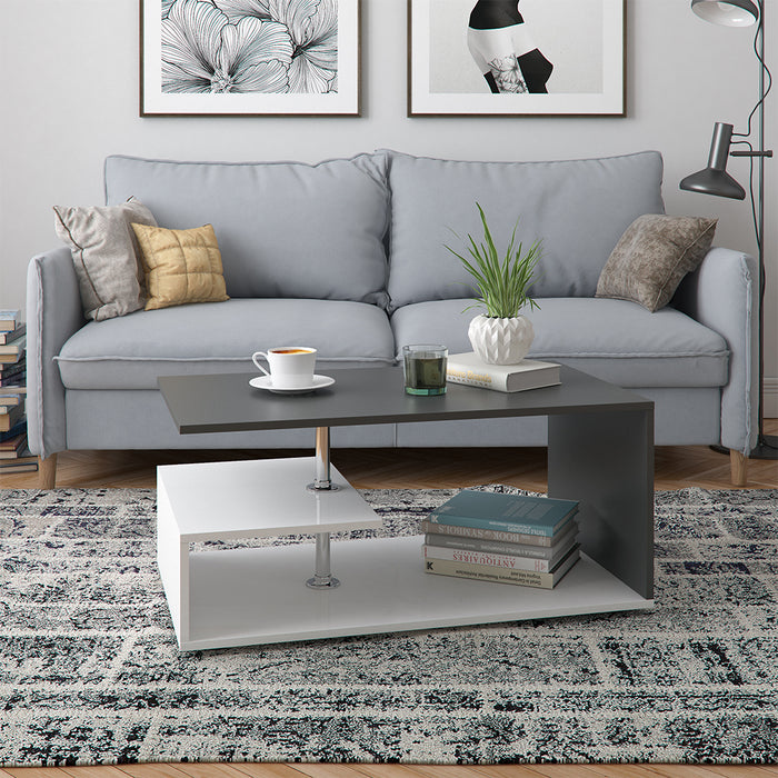 Vicco Tavolino da salotto Bianco/antracite 91 x 52,6 cm