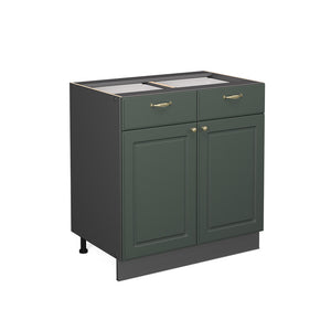 Vicco Mobiletto base per cucina Verde-oro Country House 80 cm senza piano di lavoro