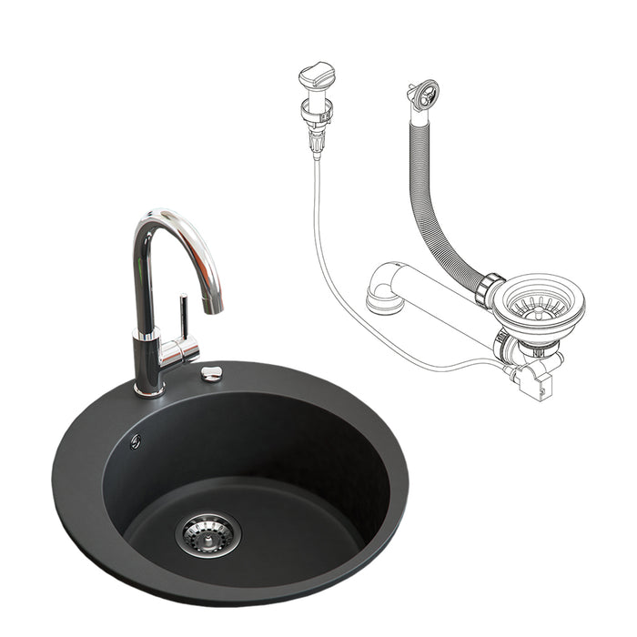 Bergström Lavello Nero 50.5 x 50.5 cm Rotondo