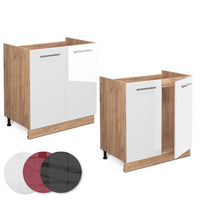 Vicco Mobile lavello cucina Bianco lucido 80 cm senza piano di lavoro