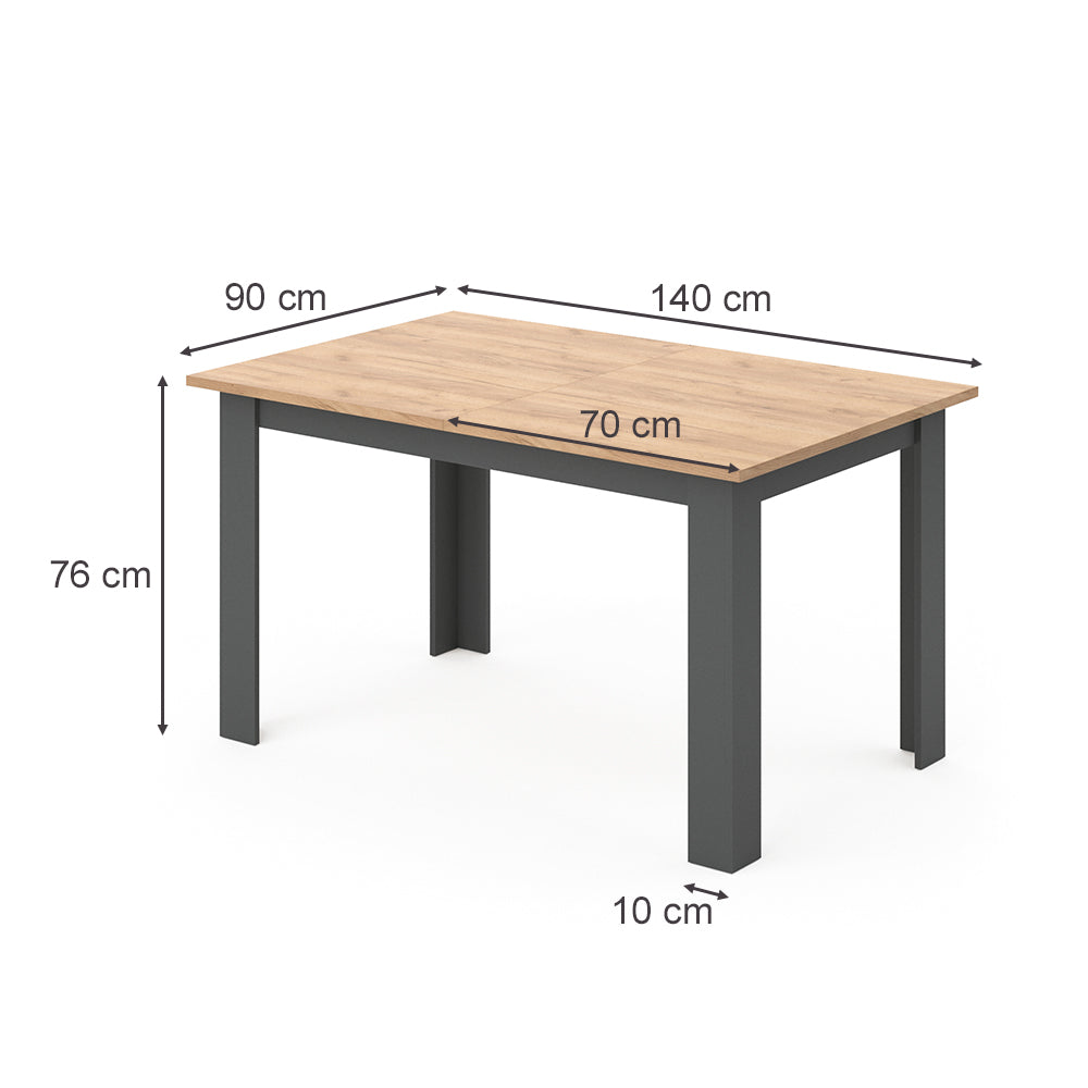 Vicco Tavolo da pranzo Quercia dorata 90 x 140 cm