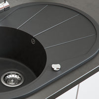 Bergström Lavello Nero 78 x 50 cm Rotondo con posto per asciugare