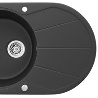 Bergström Lavello Nero 78 x 50 cm Rotondo con posto per asciugare