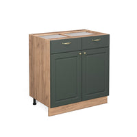 Vicco Mobiletto base per cucina Verde-oro Country House 80 cm senza piano di lavoro