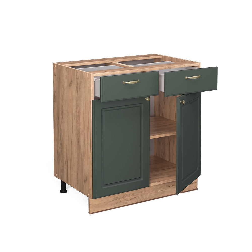Vicco Mobiletto base per cucina Verde-oro Country House 80 cm , PL Rovere