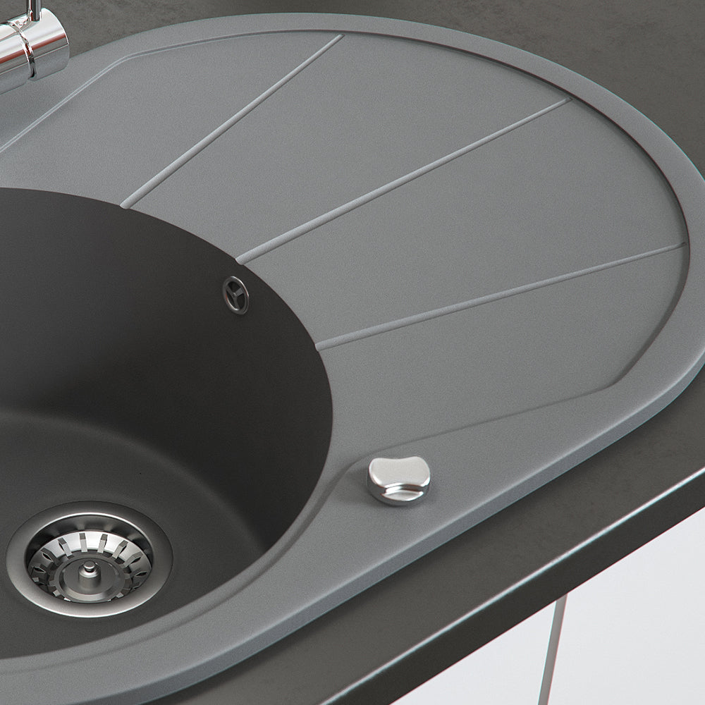 Bergström Lavello Grigio 78 x 50 cm Rotondo con posto per asciugare