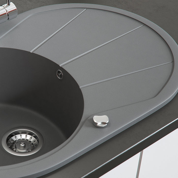 Bergström Lavello Grigio 78 x 50 cm Rotondo con posto per asciugare
