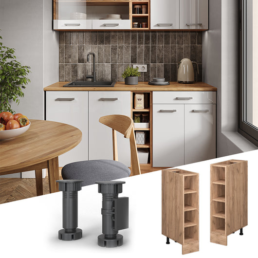 Vicco Scaffale da cucina Quercia dorata 20 cm senza piano di lavoro