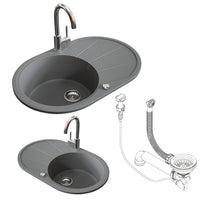 Bergström Lavello Grigio 78 x 50 cm Rotondo con posto per asciugare