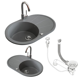 Bergström Lavello Grigio 78 x 50 cm Rotondo con posto per asciugare