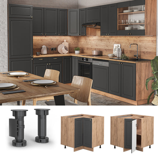 Vicco Mobile ad angolo cucina Antracite-oro 80.5 cm , PL Marmo