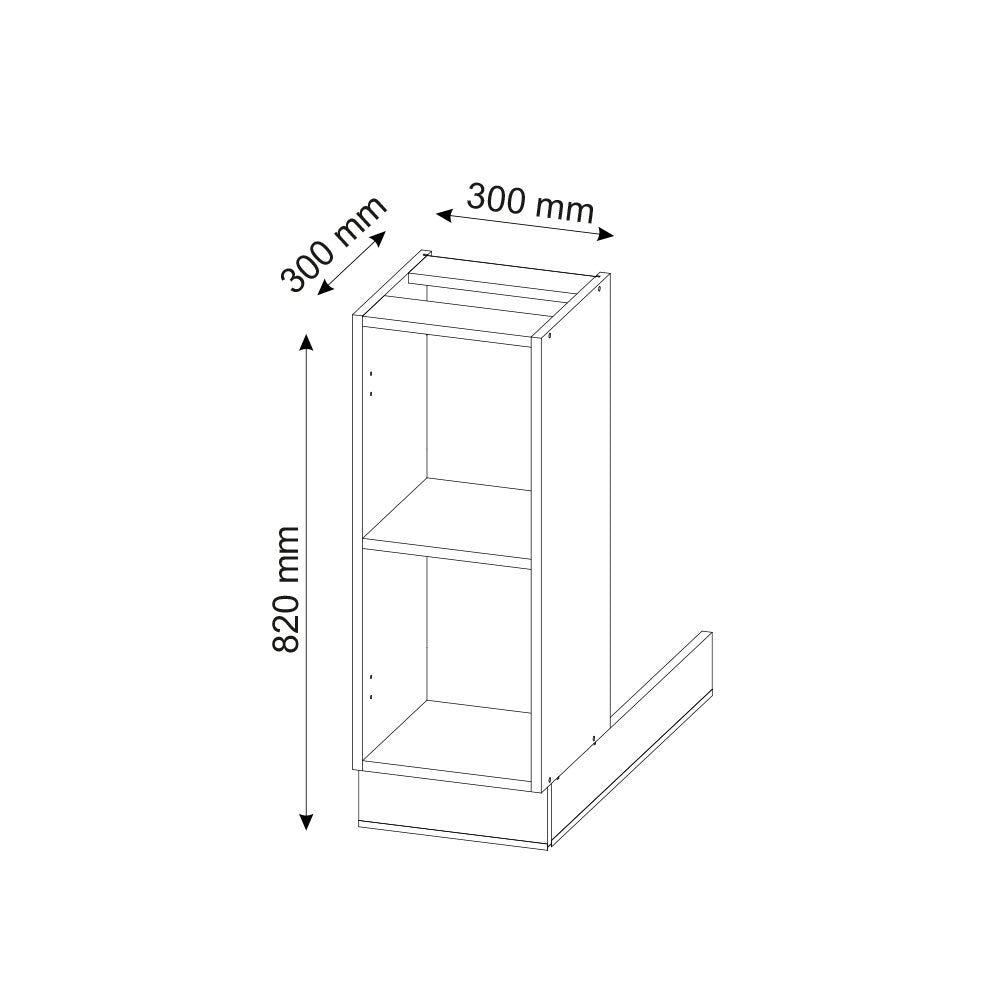 Vicco Isola cucina Bianco 30 cm senza piano di lavoro