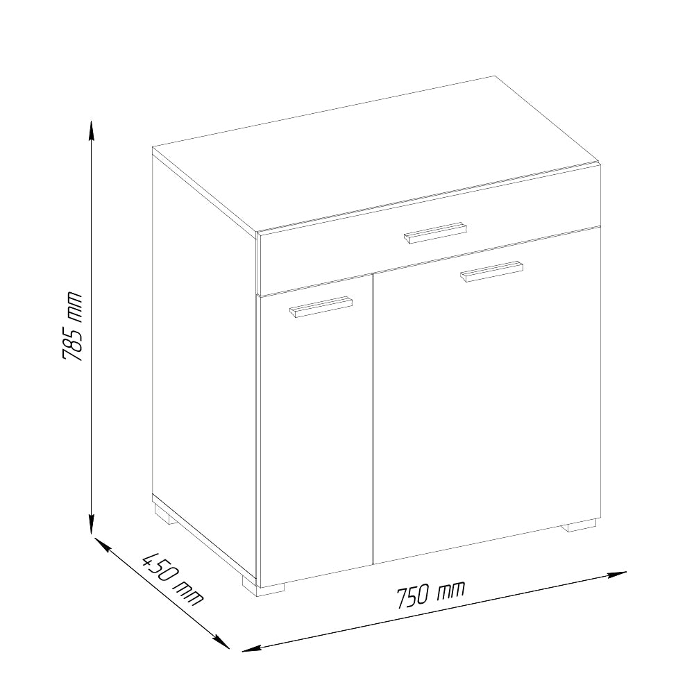 Vicco Armadietto da bagno con portabiancheria Bianco 75 x 78.5 cm