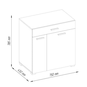 Vicco Armadietto da bagno con portabiancheria Bianco 75 x 78.5 cm