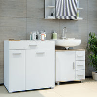 Vicco Armadietto da bagno con portabiancheria Bianco 75 x 78.5 cm