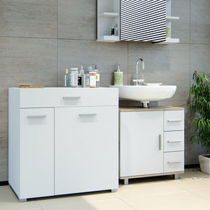 Vicco Armadietto da bagno con portabiancheria Bianco 75 x 78.5 cm