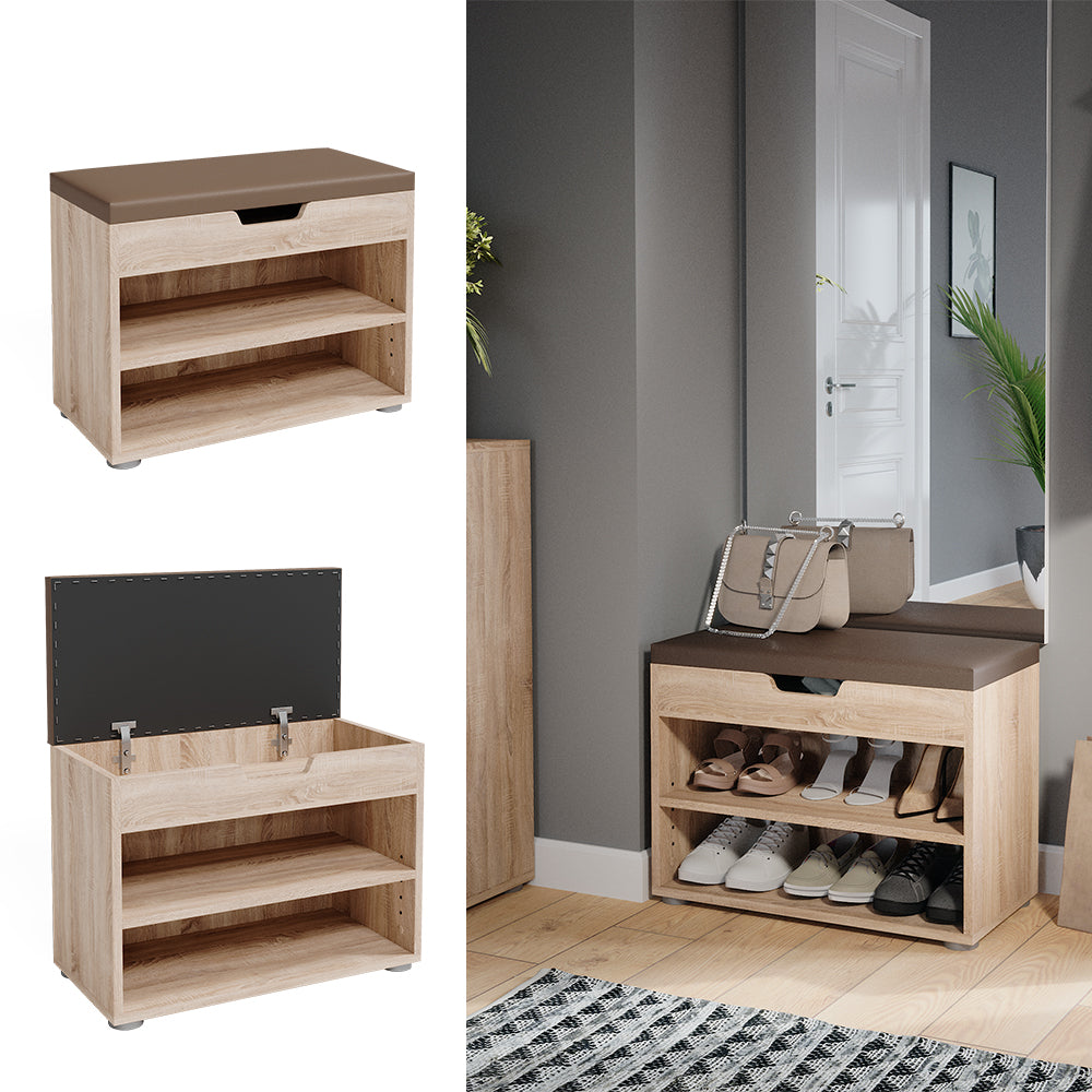 Vicco Panca scarpiera da ingresso Sonoma 60 x 45 cm
