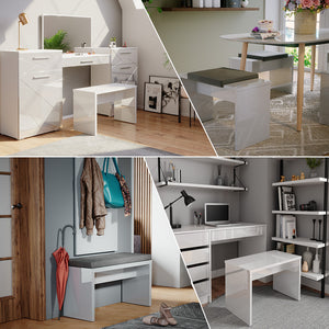 Vicco Panca Bianco 35 cm per tavolo da toeletta