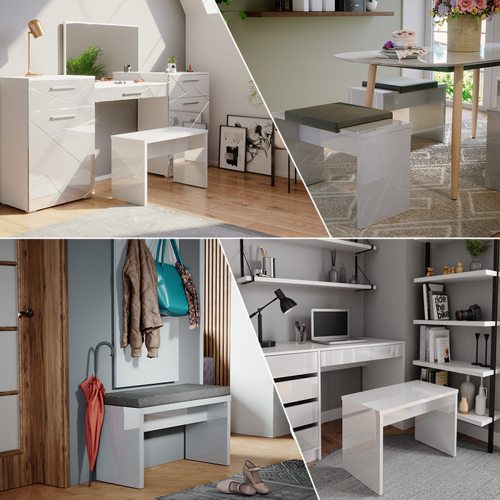 Vicco Panca Bianco 35 cm per tavolo da toeletta