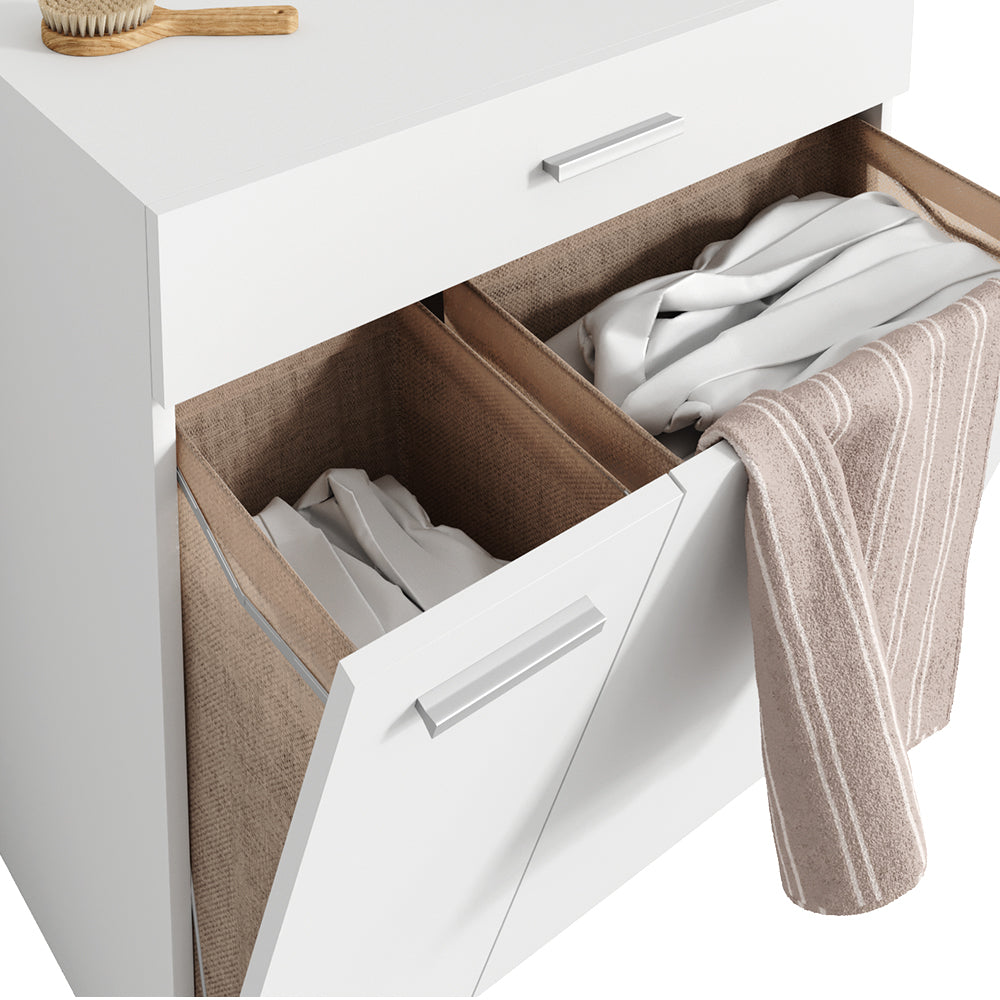 Vicco Armadietto da bagno con portabiancheria Bianco 75 x 78.5 cm