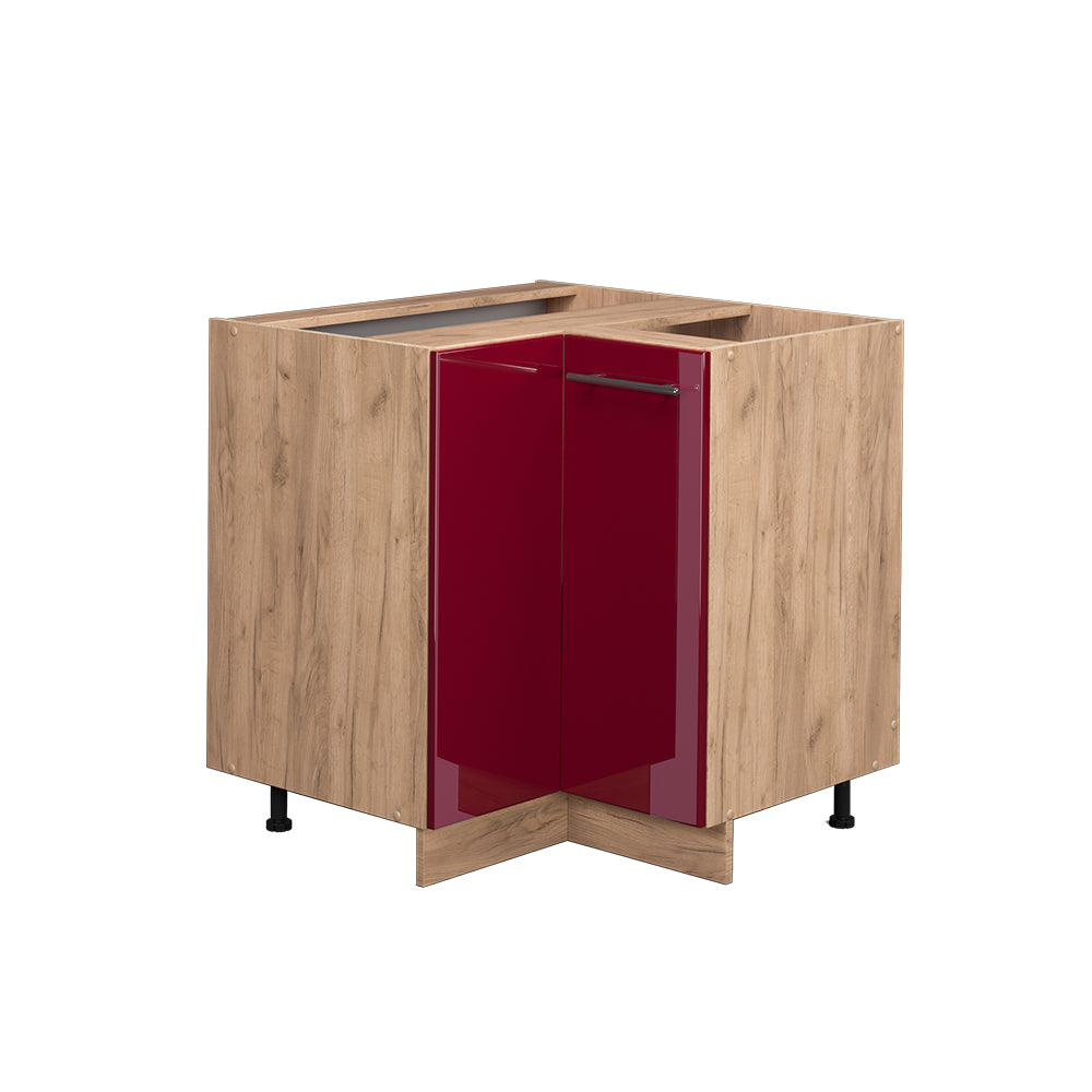 Vicco Mobile ad angolo cucina Rosso bordeaux lucido 80.5 cm senza piano di lavoro
