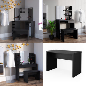 Vicco Panca Nero 70 cm per tavolo da toeletta