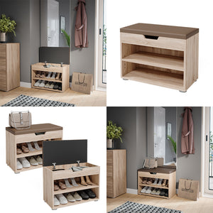 Vicco Panca scarpiera da ingresso Sonoma 60 x 45 cm