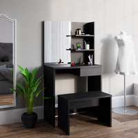 Vicco Panca Nero 70 cm per tavolo da toeletta