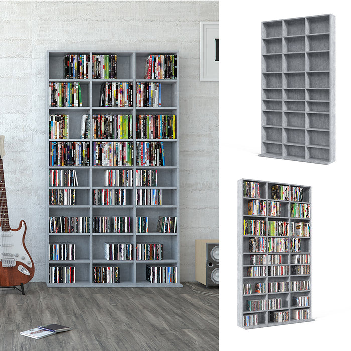 Vicco Scaffale porta cd Calcestruzzo 102 x 178 cm