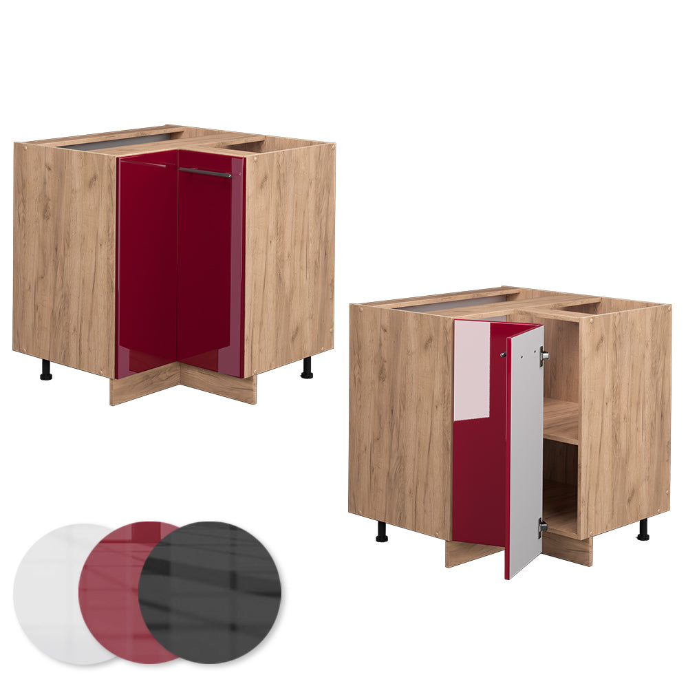 Vicco Mobile ad angolo cucina Rosso bordeaux lucido 80.5 cm , PL Marmo