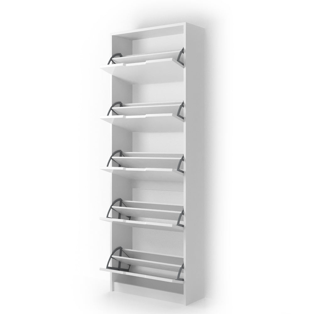 Vicco Scarpiera da ingresso Bianco 22 x 169 cm 5 scomparti