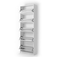 Vicco Scarpiera da ingresso Bianco 22 x 169 cm 5 scomparti