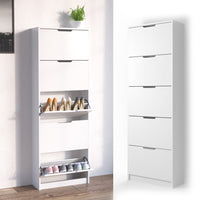 Vicco Scarpiera da ingresso Bianco 22 x 169 cm 5 scomparti