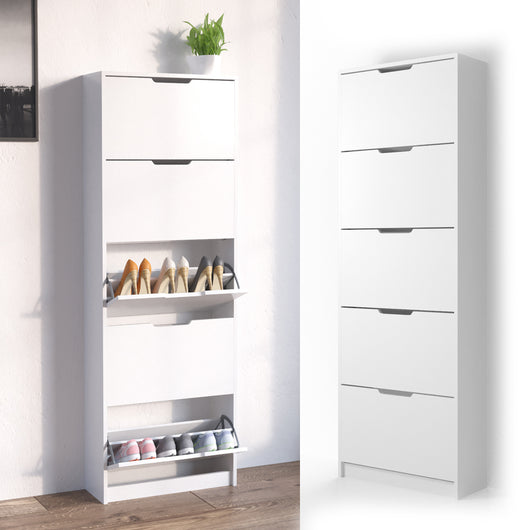 Vicco Scarpiera da ingresso Bianco 22 x 169 cm 5 scomparti