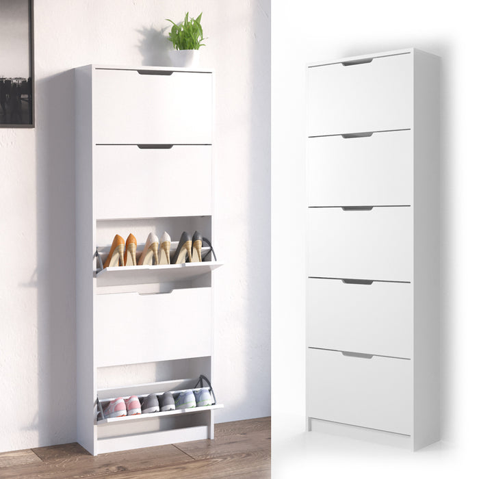 Vicco Scarpiera da ingresso Bianco 22 x 169 cm 5 scomparti