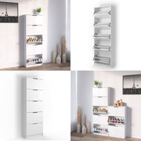 Vicco Scarpiera da ingresso Bianco 22 x 169 cm 5 scomparti