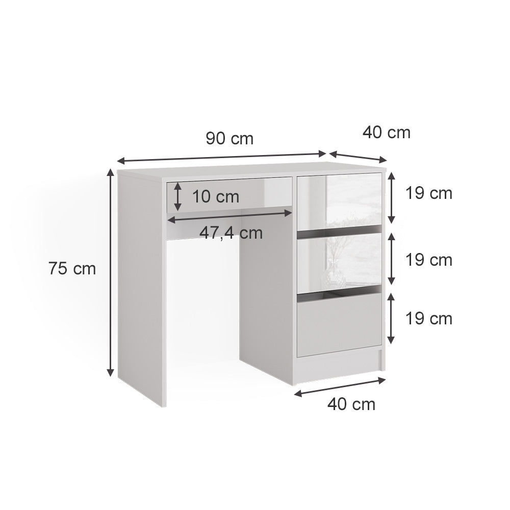Vicco Tavolo da toeletta Bianco 40 cm Senza specchio