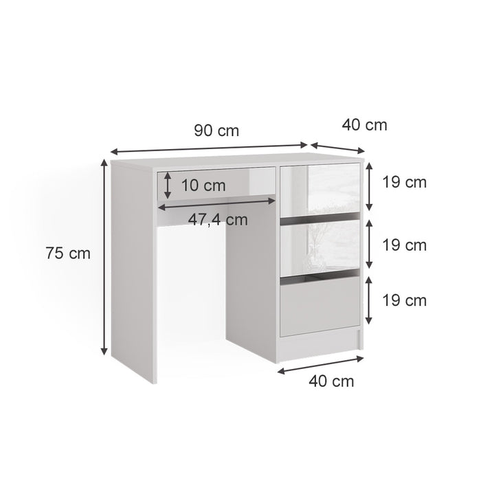 Vicco Tavolo da toeletta Bianco 40 cm Senza specchio