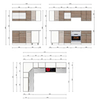 Vicco Cucina angolare completa Bianco/Sonoma 247 x 167 cm , PL Marmo