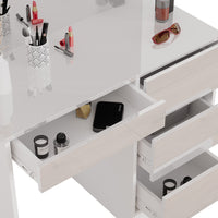 Vicco Tavolo da toeletta Bianco 40 cm con sgabello