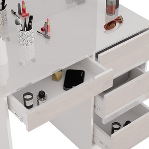 Comodino Vicco bianco, con specchio, 40 cm