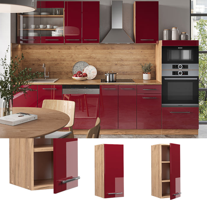 Vicco Pensile da cucina Rosso bordeaux lucido 30 cm
