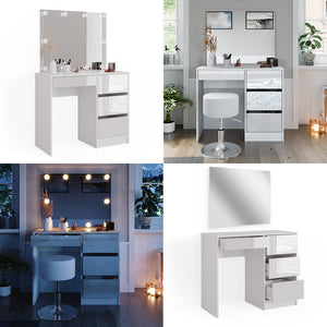 Comodino Vicco bianco, con specchio, 40 cm