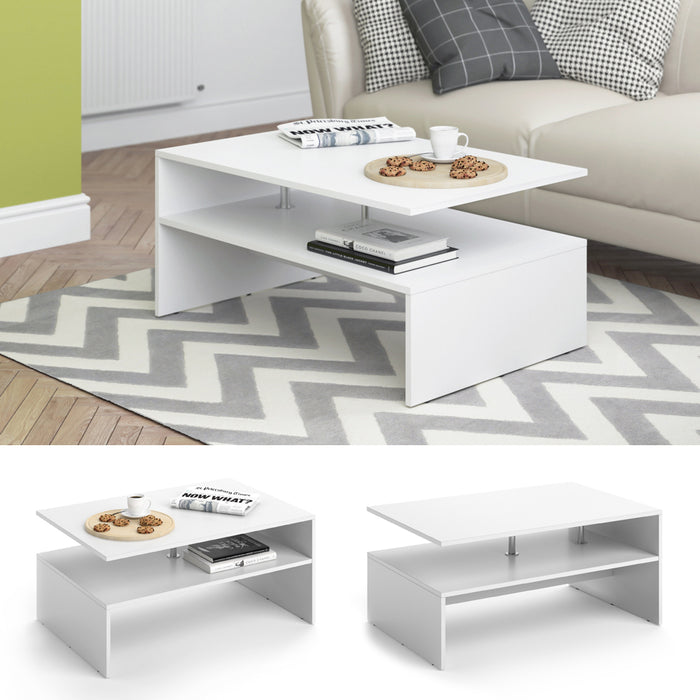 Vicco Tavolino da salotto Bianco 90 x 60 cm