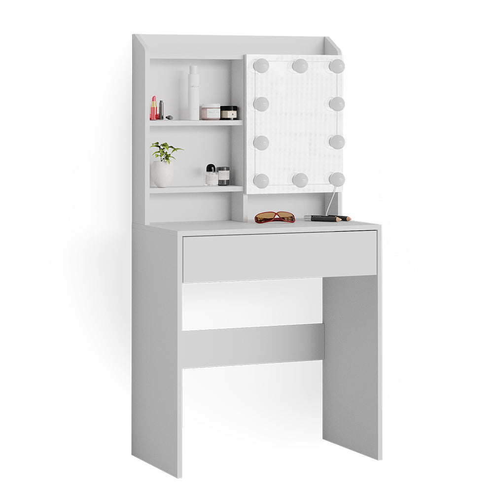 Vicco Tavolo da toeletta Bianco 70 cm con illuminazione a LED