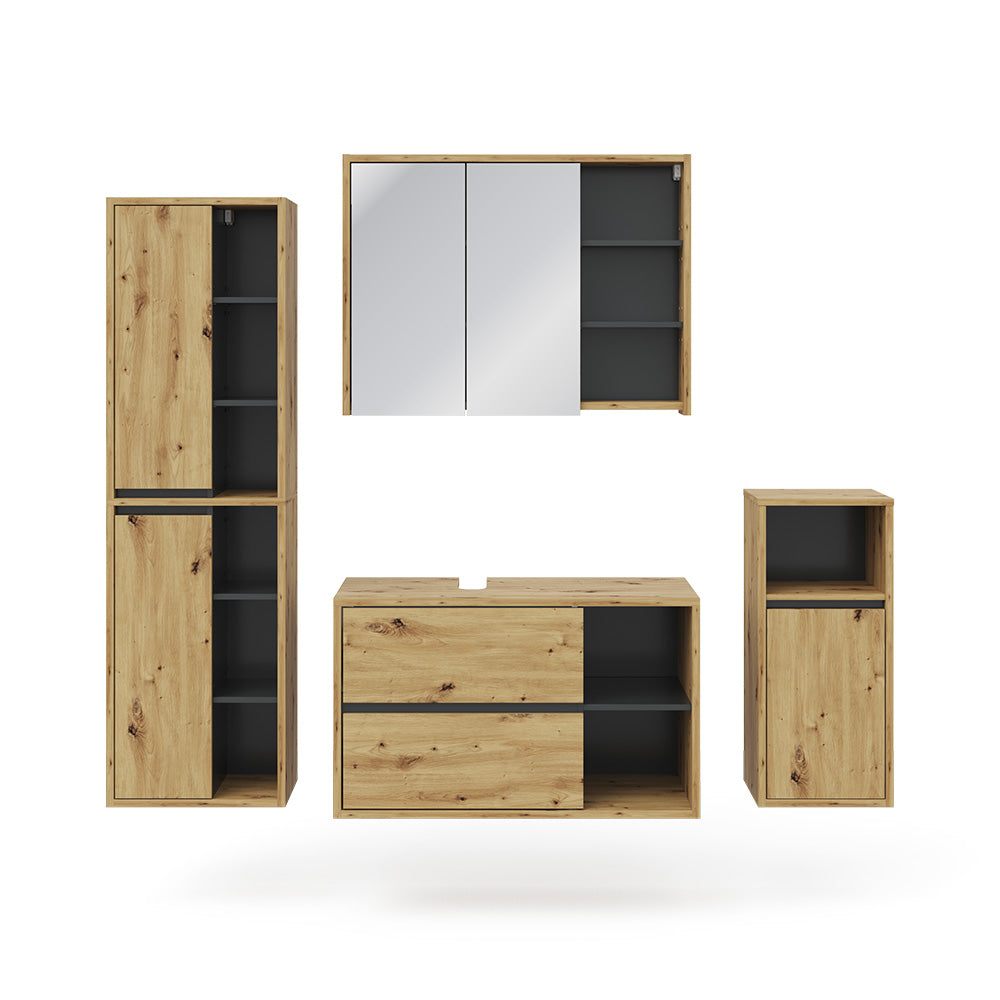 Vicco Set mobili bagno Marrone 4 parti