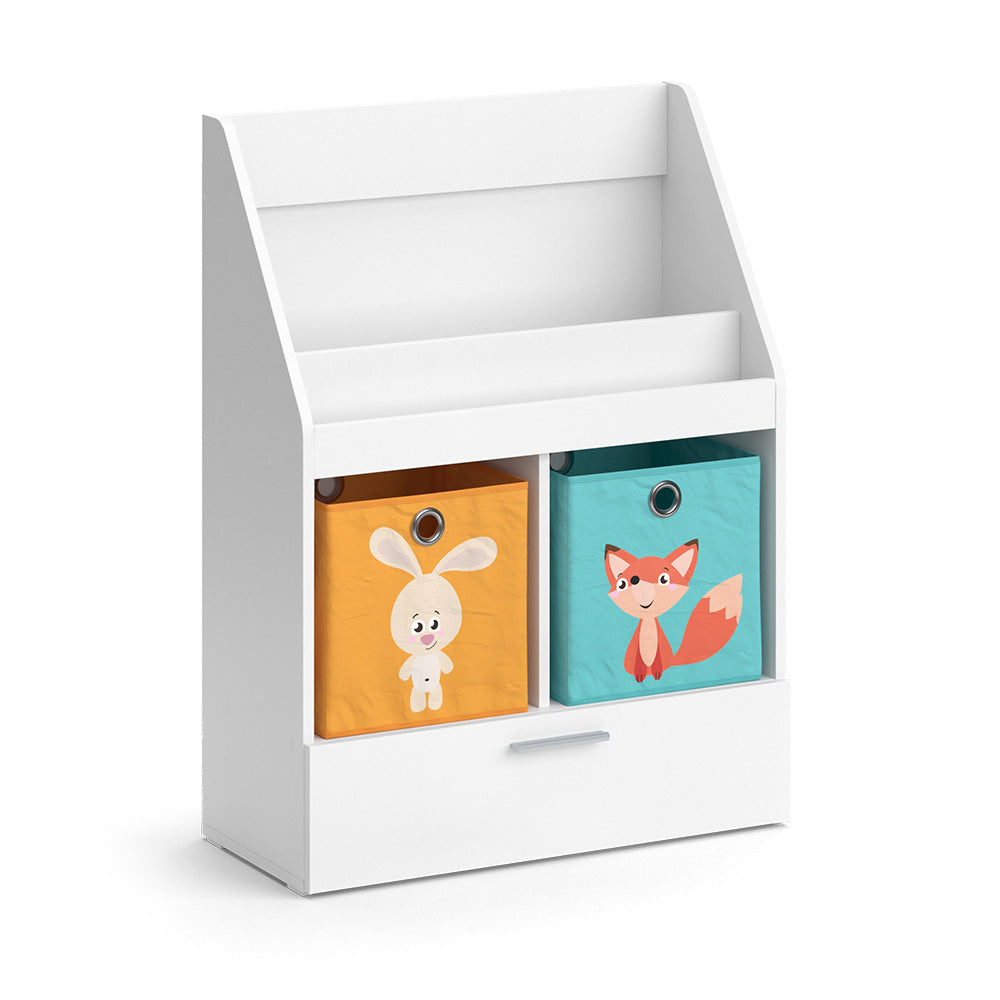 Vicco Libreria bambini Bianco 31.2 x 96.2 cm con cassetto e 2 scatole pieghevoli opt.6