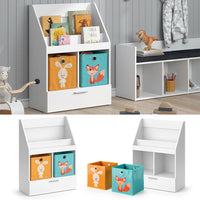 Vicco Libreria bambini Bianco 31.2 x 96.2 cm con cassetto e 2 scatole pieghevoli opt.6